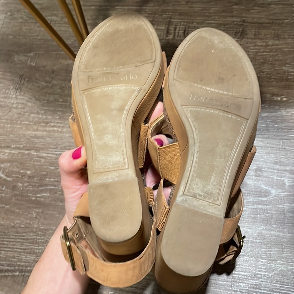 Franco Sarto Tan Strappy Fiona Wedge Sandals - Picture 8 of 8
